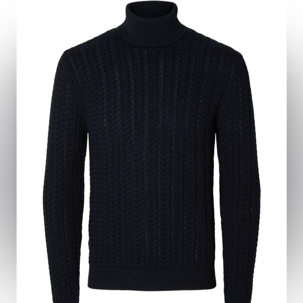 Selected/Homme Size L Men's Knit Turtle Sweater Pullover